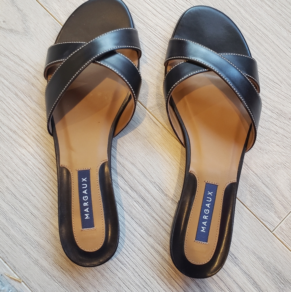 Margaux Black Calf Sandal Size 38M EUC